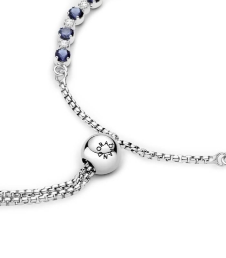 PULSERA PANDORA BRILLOS AZULES CIERRE DESLIZANTE 599377C01