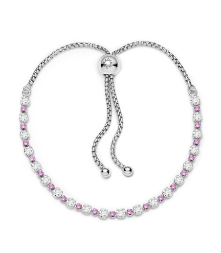 PULSERA PANDORA ROSA Y TRANSPARENTE BRILLANTE 599377C02