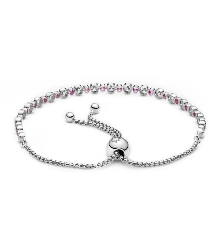 PULSERA PANDORA ROSA Y TRANSPARENTE BRILLANTE 599377C02