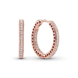 PENDIENTES PANDORA DE ARO BRILLO Y CORAZONES 286318CZ