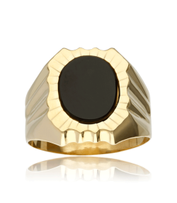 SELLO "SMARA" ONIX Y ORO 18K