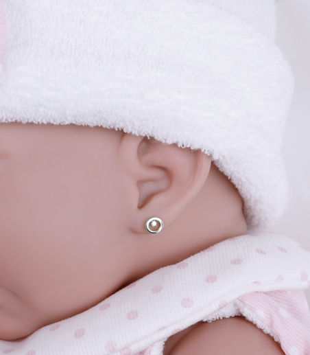 Pendientes Oro blanco 18k y Circonita "Gala"