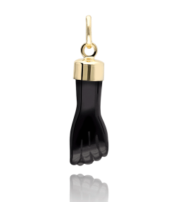 COLGANTE "HIGA" 24MM PUÑO NEGRO ORO 18K