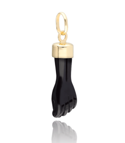COLGANTE "HIGA" PUÑO NEGRO ORO