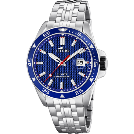 RELOJ LOTUS EXCELLENT 18641/3 AZUL CORREA DE ACERO, HOMBRE