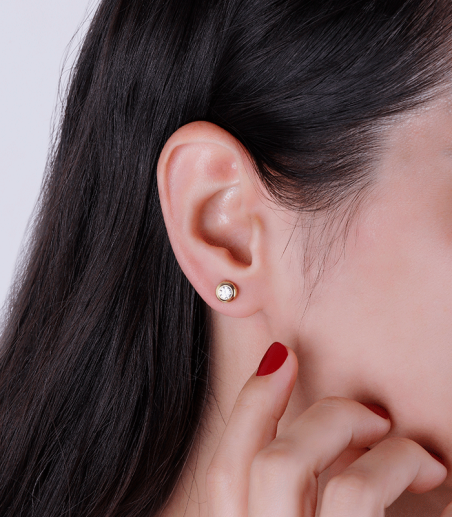 Pendientes Oro 18k y circonitas "Chic"