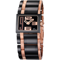 RELOJ LOTUS 15598/2 NEGRO CORREA DE ACERO, MUJER