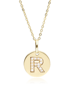 COLG. ORO AMAR. CIRUCLO INICIAL R DIAMAN 0.042CT (new)