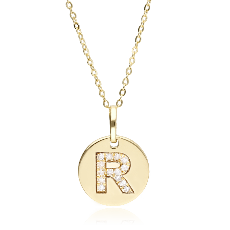 Gargantilla Oro 18k y diamantes 0.042cts "Bright R"