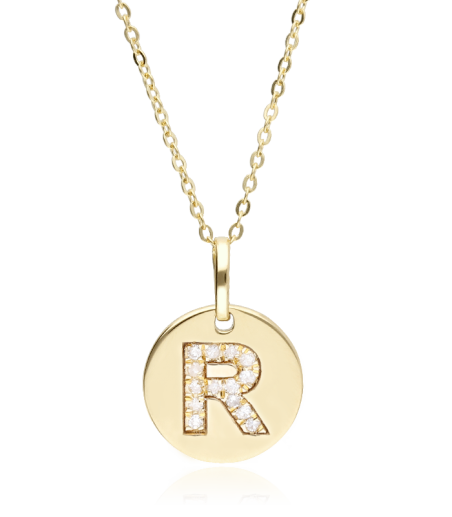 Gargantilla Oro 18k y diamantes 0.042cts "Bright R"