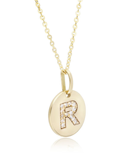 Gargantilla Oro 18k y diamantes 0.042cts "Bright R"