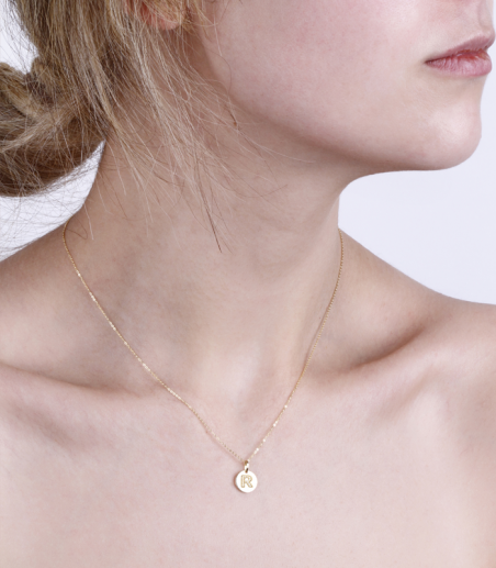 Gargantilla Oro 18k y diamantes 0.042cts "Bright R"