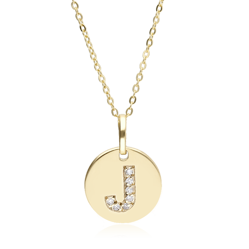 Gargantilla Oro 18k y diamantes 0.021cts "Bright J"