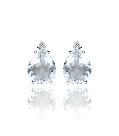 Pendientes "Big Tear" Oro Blanco y Diamantes 0.05 cts