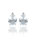 PENDIENTES "SKHIRAT" AGUA MARINA Y DIAMANTES