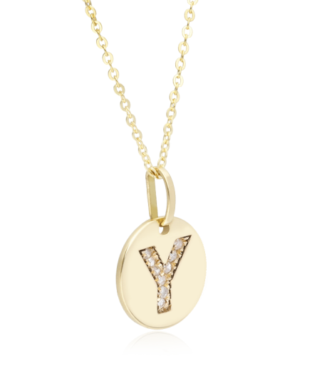 Gargantilla Oro 18k y diamantes 0.027cts "Bright Y"