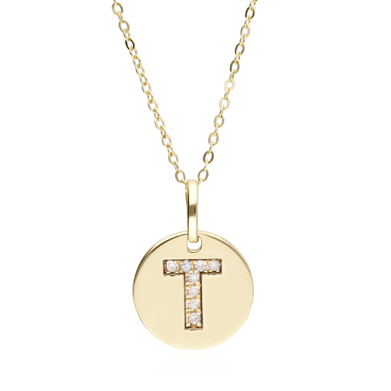 Gargantilla Oro 18k y diamantes 0.024cts "Bright T"