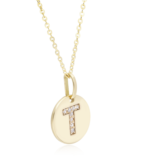 Gargantilla Oro 18k y diamantes 0.024cts "Bright T"