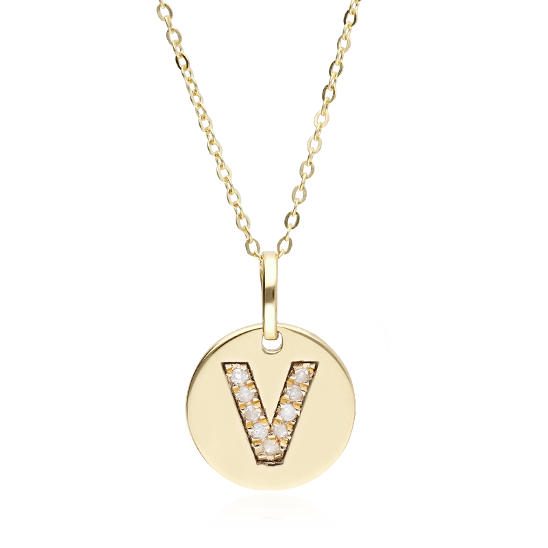 Gargantilla Oro 18k y diamantes 0.027cts "Bright V"