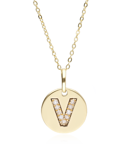 Gargantilla Oro 18k y diamantes 0.027cts "Bright V"