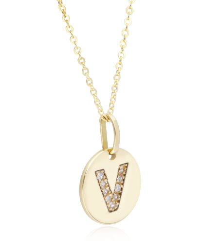 Gargantilla Oro 18k y diamantes 0.027cts "Bright V"