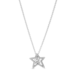 COLLAR PANDORA ESTRELLA ASIMÉTRICA PAVÉ 390020C01