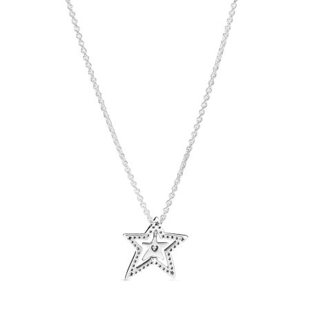 COLLAR PANDORA ESTRELLA ASIMÉTRICA PAVÉ 390020C01