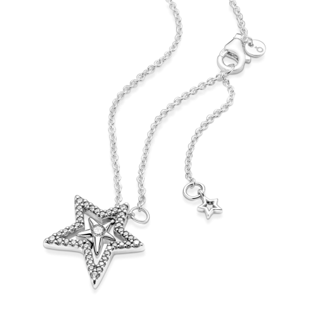 COLLAR PANDORA ESTRELLA ASIMÉTRICA PAVÉ 390020C01