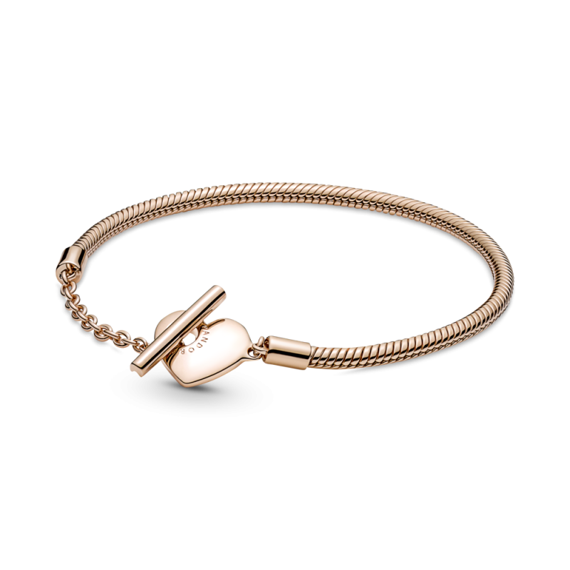 PULSERA PANDORA MOMENTS ROSE CIERRE "T" CORAZÓN 589285C00