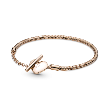 PULSERA PANDORA MOMENTS ROSE CIERRE "T" CORAZÓN 589285C00