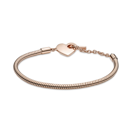 PULSERA PANDORA MOMENTS ROSE CIERRE "T" CORAZÓN 589285C00