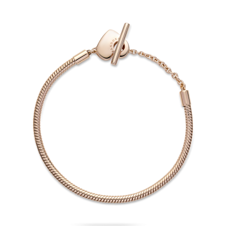 PULSERA PANDORA MOMENTS ROSE CIERRE "T" CORAZÓN 589285C00