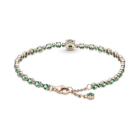 PULSERA PANDORA ROSE CON CRISTALES VERDES 580044C01