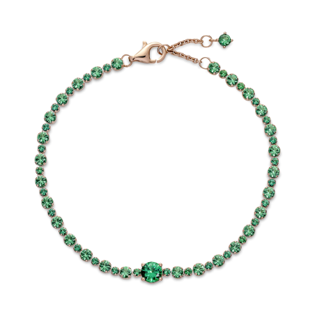 PULSERA PANDORA ROSE CON CRISTALES VERDES 580044C01