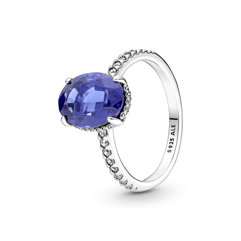 ANILLO PANDORA CRISTAL AZUL OVALADO AZUL 190056C01