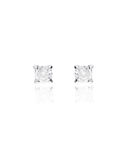 PENDIENTES  CROTONE  ORO BLANCO 18K Y DIAMANTES 0 10 CTS