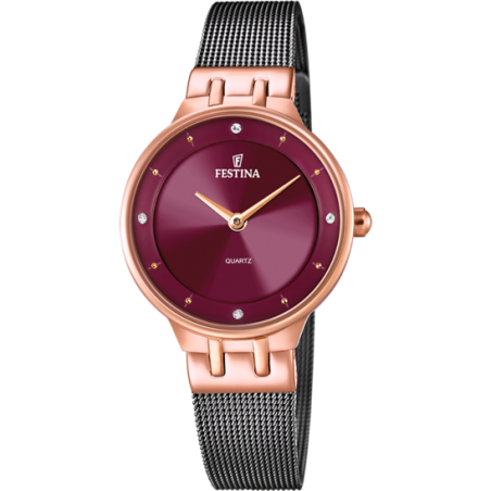 RELOJ FESTINA GRANATE CORREA DE ACERO MUJER F20599/2