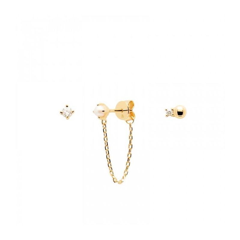 SET PENDIENTES PDPAOLA CHARLIE GOLD BU01-019-U