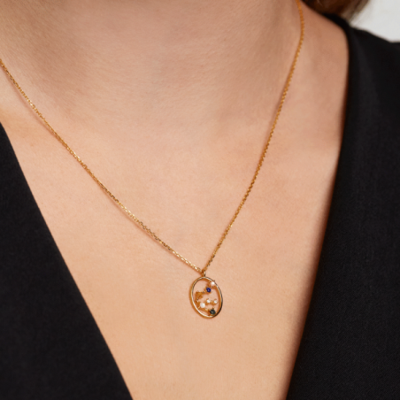 COLLAR PDPAOLA ACUARIO BAÑO ORO PLATA MUJER CO01-342-U