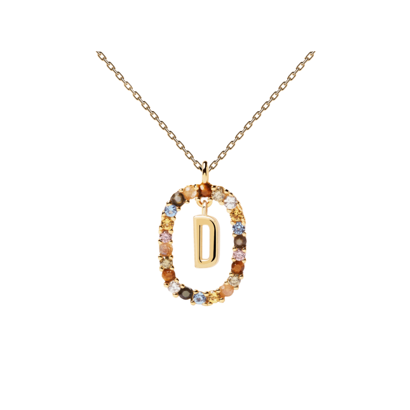 COLLAR PDPAOLA LETRA D PLATA BAÑO ORO MUJER CO01-263-U COLLAR PDPAOLA LETRA D PLATA BAÑO ORO MUJER CO01-263-U