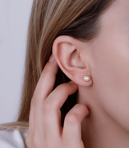 Pendientes oro 18k y perlas 5mm "Sister"