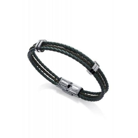 PULSERA VICEROY MAGNUM ACERO TRENZADA VERDE 1325P01016