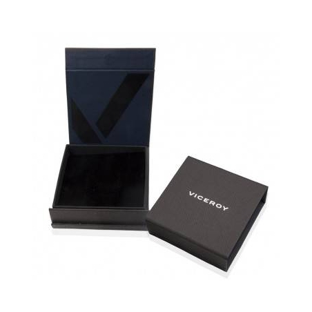 PULSERA VICEROY MAGNUM ACERO CON PIEL NEGRA TRENZADA 1329P09010