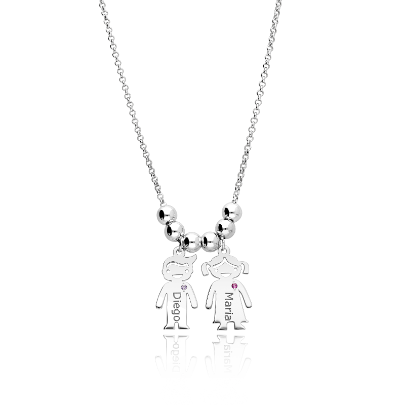 GARGANTILLA "EUGENE" NIÑOS PERSONALIZADOS PLATA DE LEY