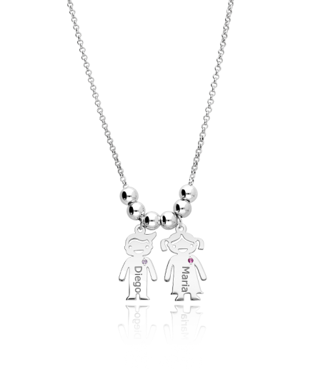 GARGANTILLA "EUGENE" NIÑOS PERSONALIZADOS PLATA DE LEY