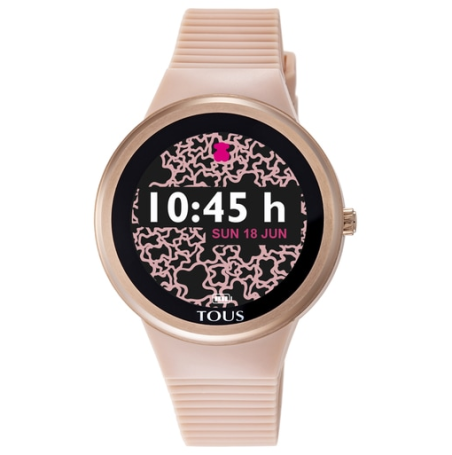 RELOJ TOUS ROUND CONNECT ACERO IP ROSADO CORREA SILICONA 100350685