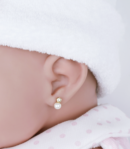 PENDIENTES "STREAM" ORO 18K Y PERLAS CULTIVADAS 7MM