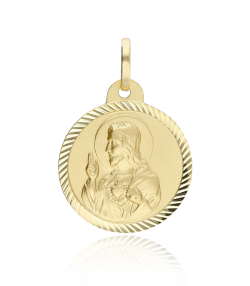 MEDALLA 20mm CORAZÓN DE JESUS ORO 18K