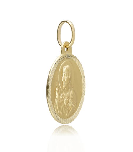 MEDALLA 20mm CORAZÓN DE JESUS ORO 18K