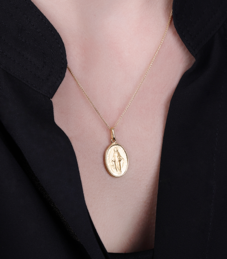 Medalla Oro 18k brillo "Mi Virgen"